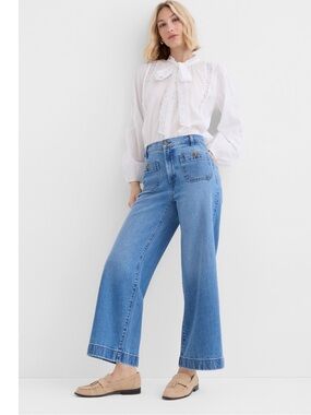 The Palmer Wide Leg Crop Jean Size 30
